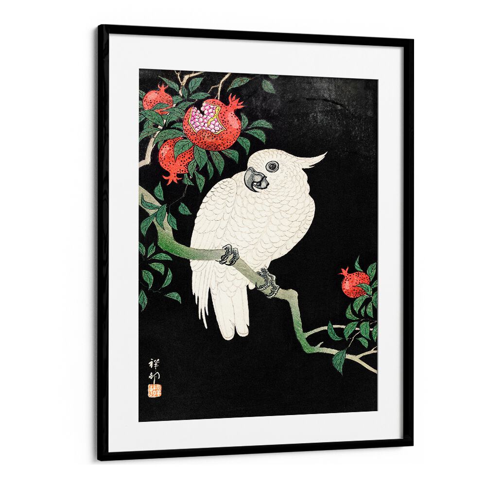 COCKATOO AND POMEGRANATE  , JAPANESE PAINTINGS , JAPANESE ART PRINTS