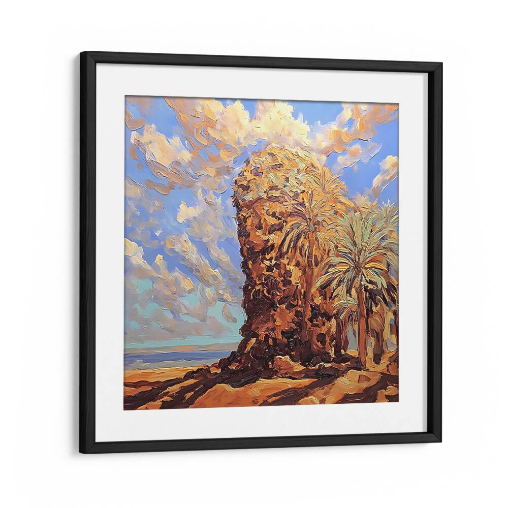 Vibrant artwork titled PALMS BY THE SEA, bringing coastal tranquility to your home décor. Perfect for beach lovers.