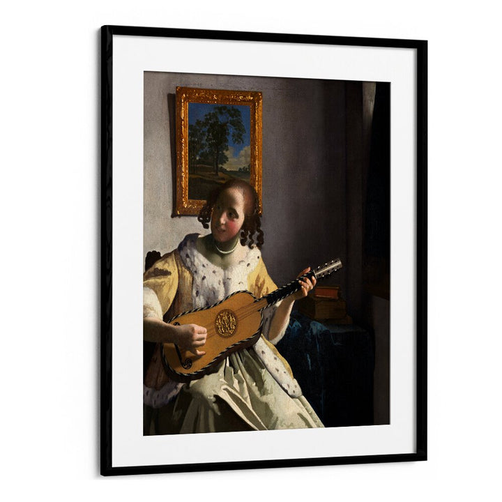 THE GUITAR PLAYER (CA. 1670–1672) BY JOHANNES VERMEER, VINTAGE PAINTINGS