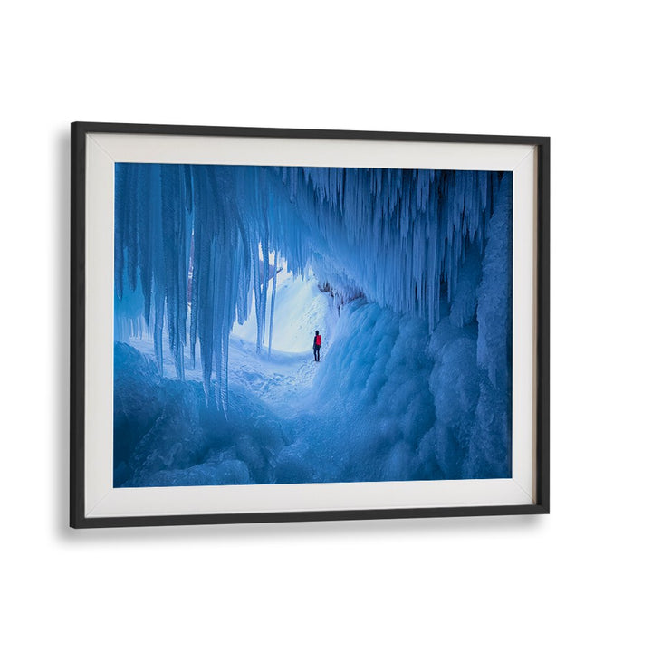 Stunning CAVE OF ICE, PHOTOGRAPHY PRINTS showcasing serene frozen landscapes to enhance your space beautifully.