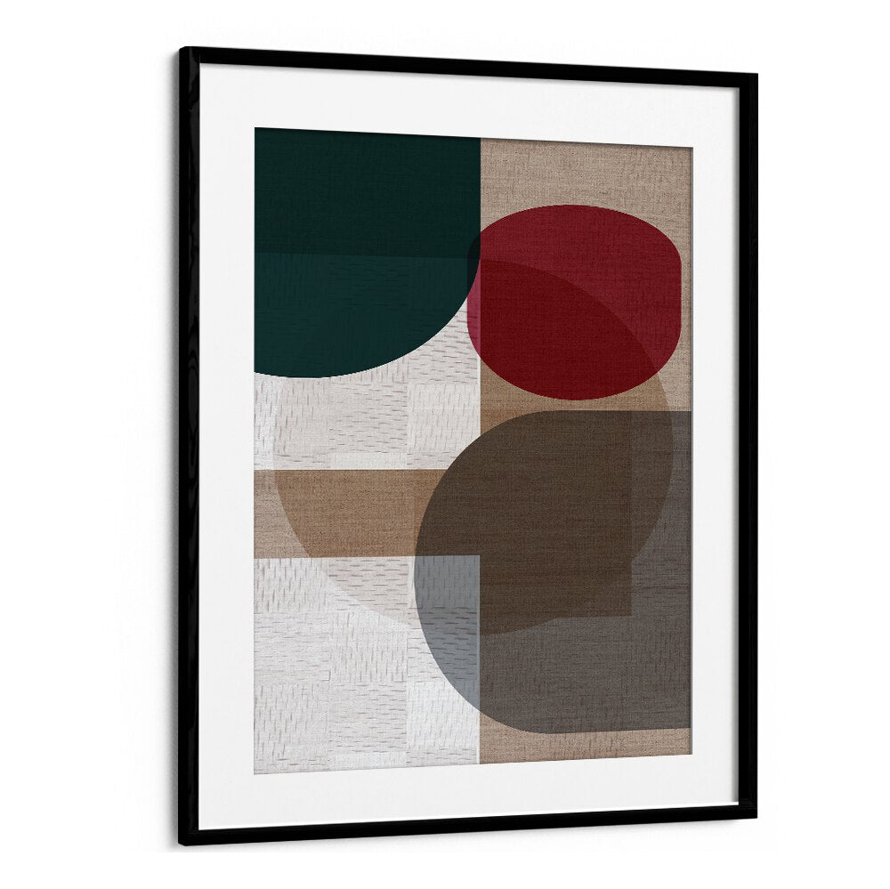 WOVEN BLUE GREEN RED II, GEOMETRIC ART PRINTS showcase vibrant colors and bold shapes for modern decor.
