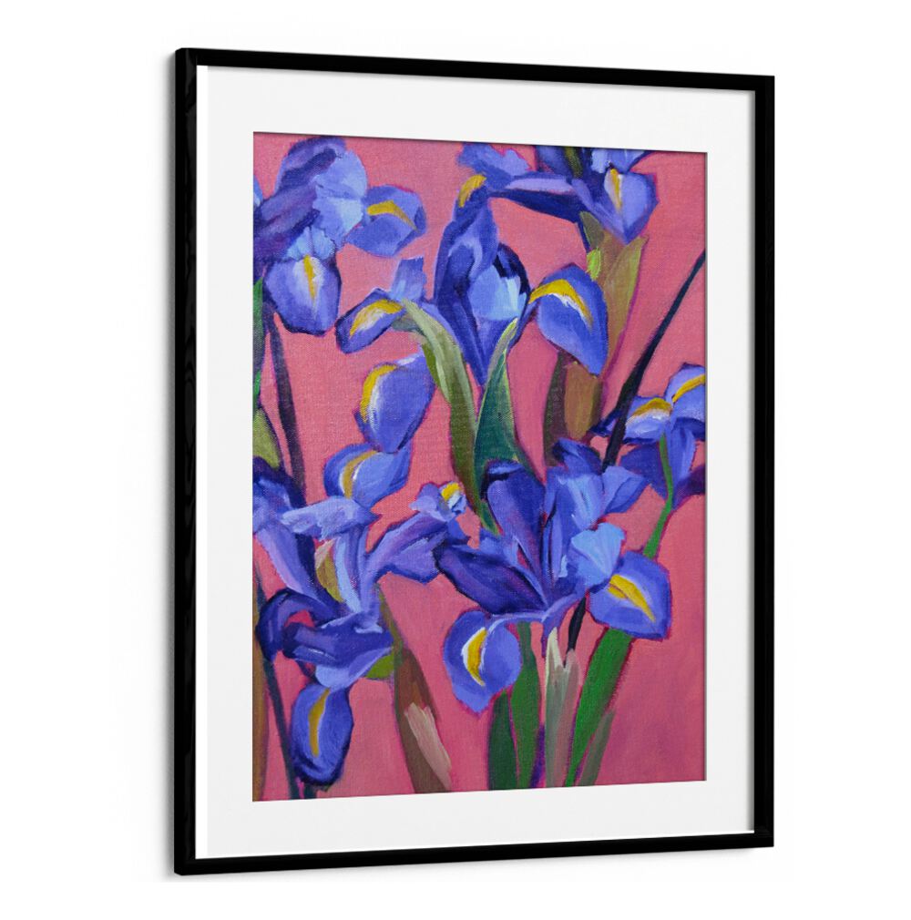 IRISES IV ,  FLORAL FLOWER PAINTINGS
