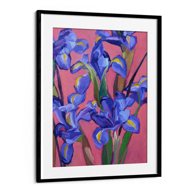 IRISES IV ,  FLORAL FLOWER PAINTINGS