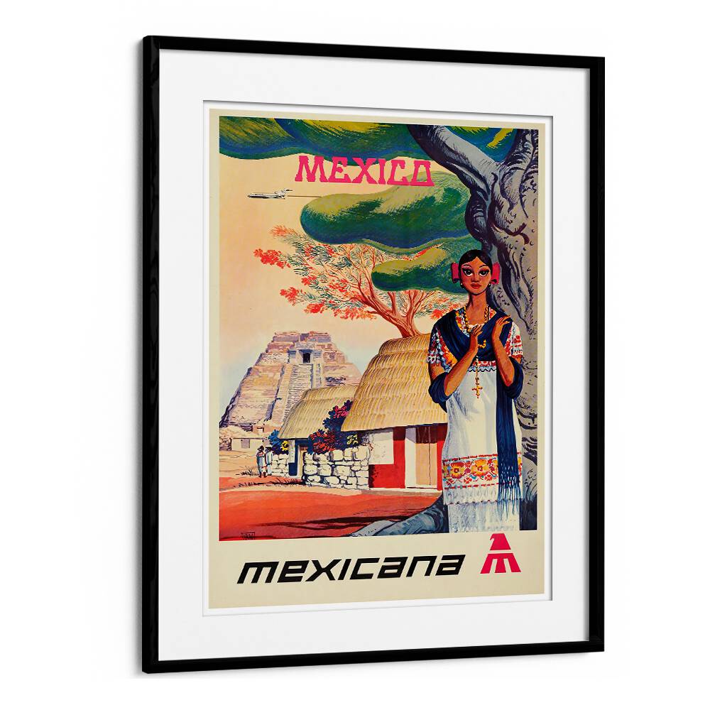 Colorful MEXICANA I VINTAGE TRAVEL POSTERS showcasing Mexico's culture and landscapes, perfect for home decor.