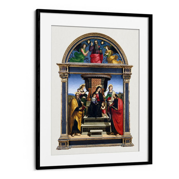 MADONNA AND CHILD ENTHRONED WITH SAINTS (1503-1505) BY RAPHAEL RAFFAELLO , VINTAGE PAINTINGS