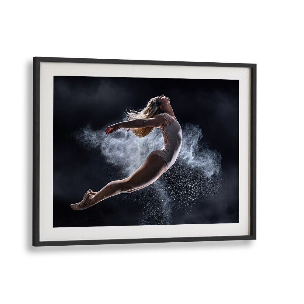 Ballerina Jump, Photography Prints showcase a dancer's elegance and grace in mid-air, capturing ballet's beauty.
