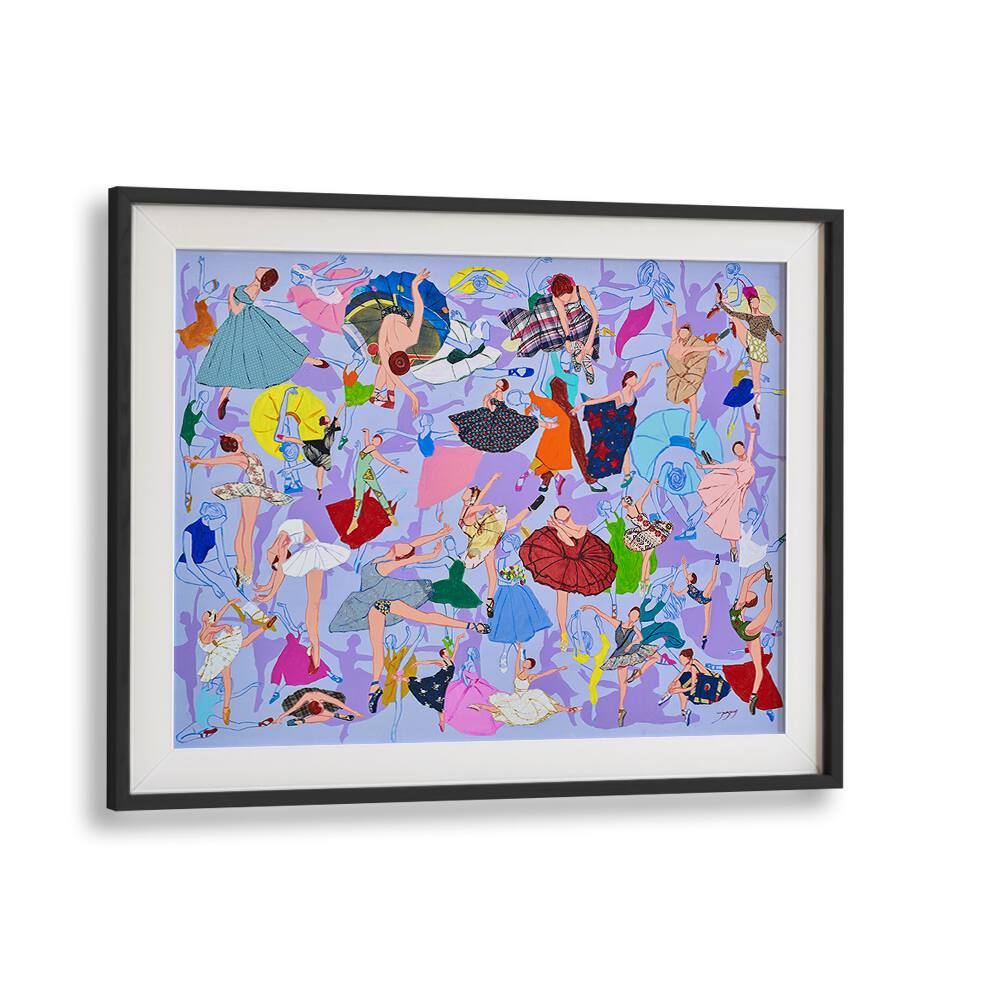 Colorful SPRING WALTZ, FASHION POSTERS feature stylish dancers in vibrant outfits, perfect for any chic decor.
