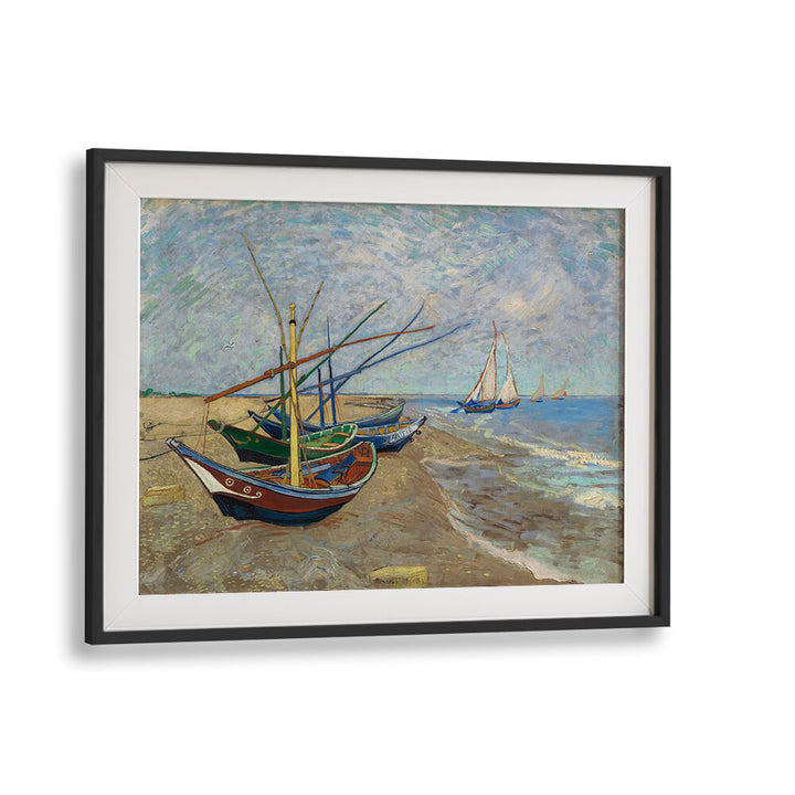 VAN GOGH'S FISHING BOATS ON THE BEACH AT SAINTES-MARIES (1888) , VINTAGE PAINTINGS