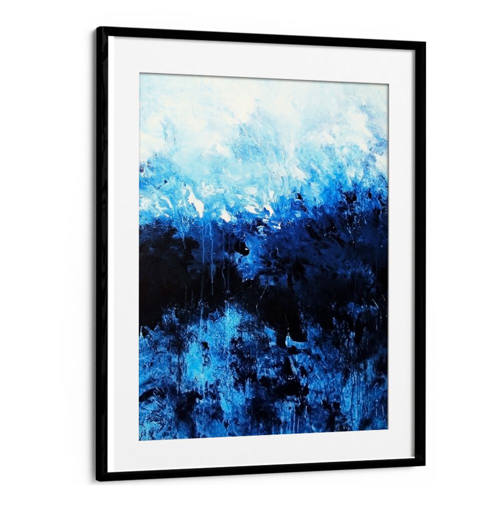 Transform your space with ABSTRACT DESIGN XIX, a captivating abstract painting showcasing vibrant blue hues.