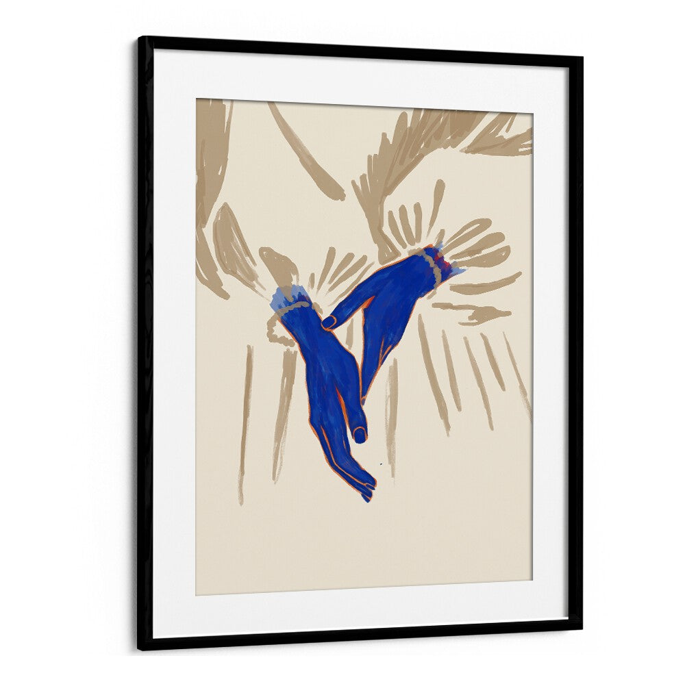 Elegant blue hands intertwine in the MAARTJE, PORTRAITS collection, showcasing striking figurative artistry.