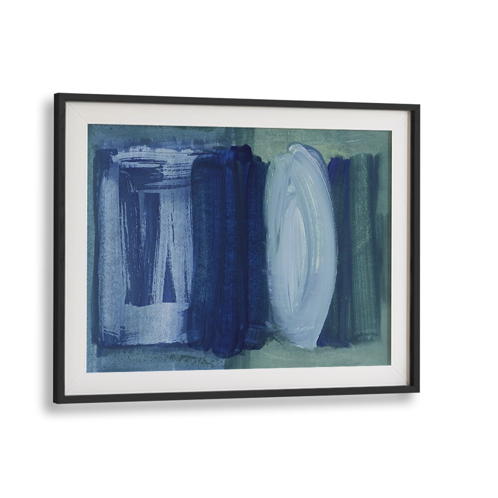 Vibrant BRUSHSTROKES BLUE GREEN, ABSTRACT PAINTINGS bring a refreshing aura to any home or office decor.