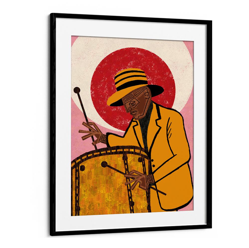 Colorful MUSICIAN GUY II, MOVIE POSTERS artwork featuring a drummer, perfect for enhancing any creative space.