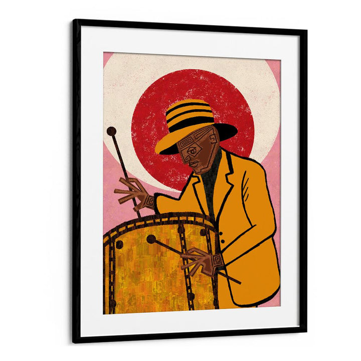 Colorful MUSICIAN GUY II, MOVIE POSTERS artwork featuring a drummer, perfect for enhancing any creative space.