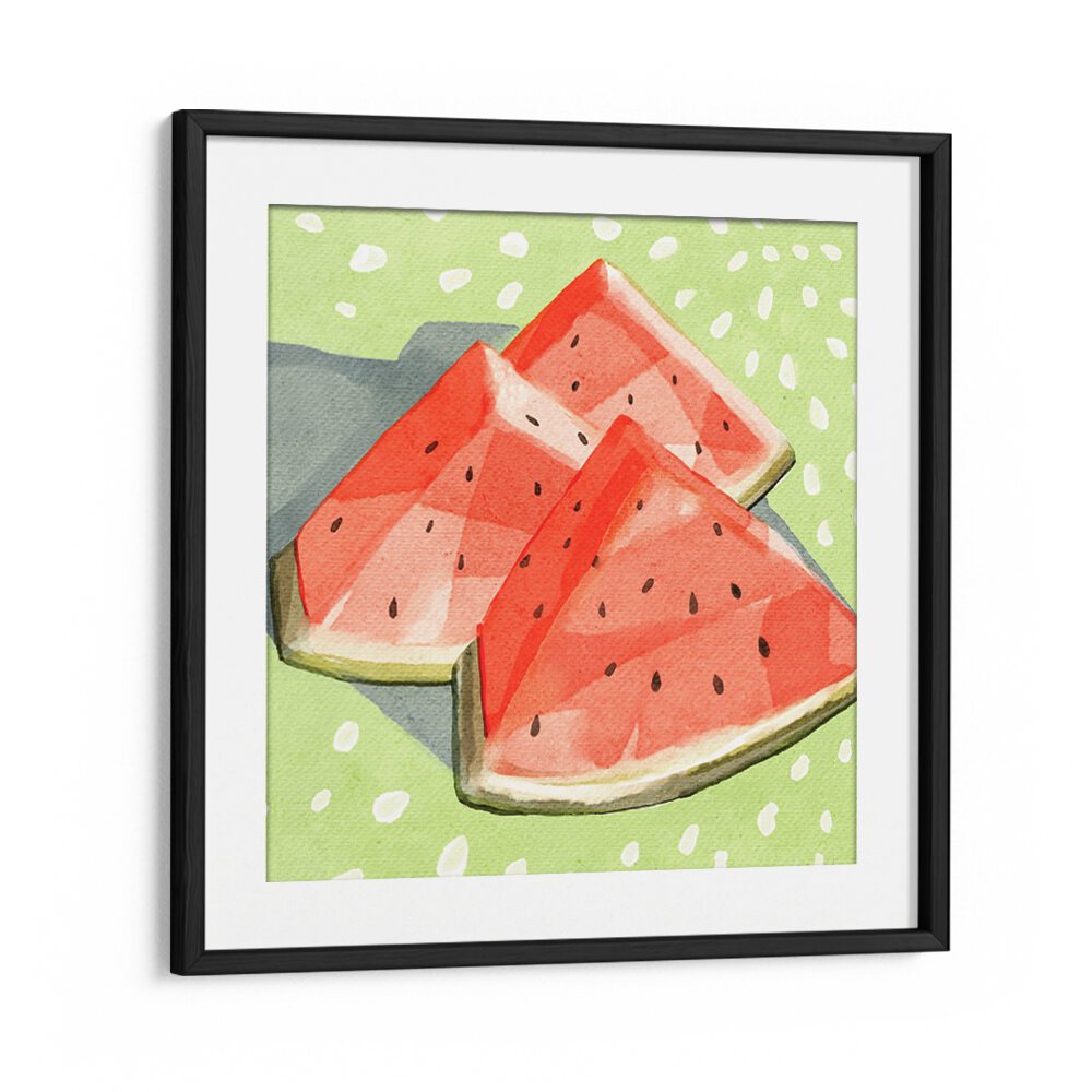 Brightly colored watermelon slices showcased in vibrant WATERMELON II, KITCHEN POSTERS for stylish kitchen decor.