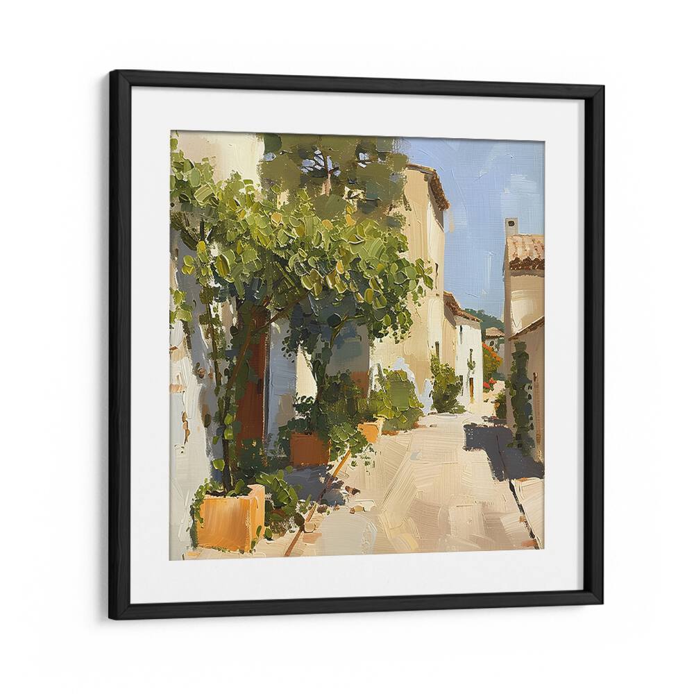 Elegant artwork depicting a charming street, perfect for enhancing spaces with STREET IN MALLORCA III's allure.