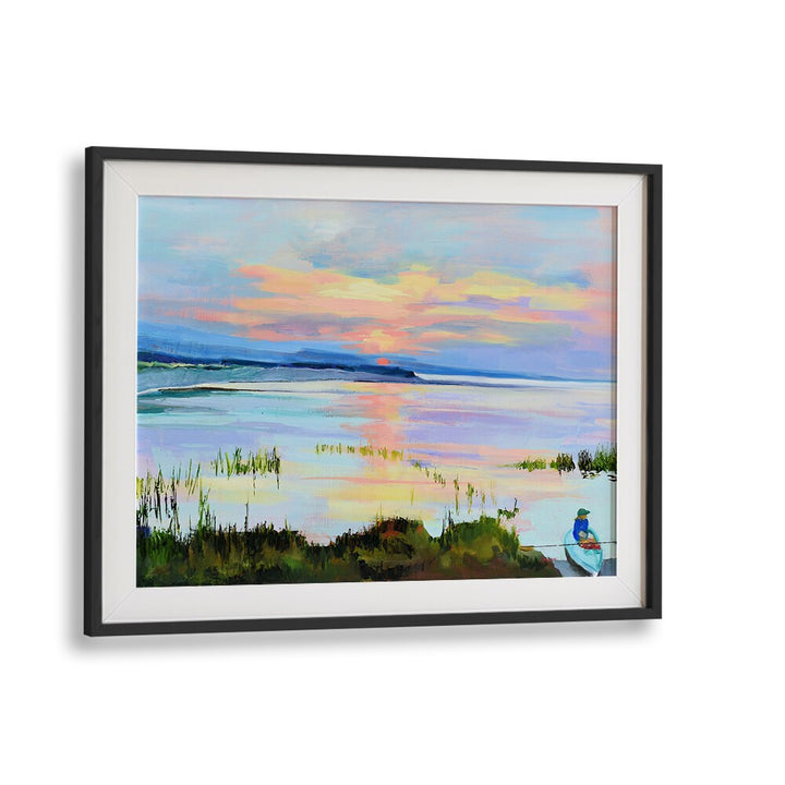 SUNSET ON THE BAY , LANDSCAPE PAINTINGS
