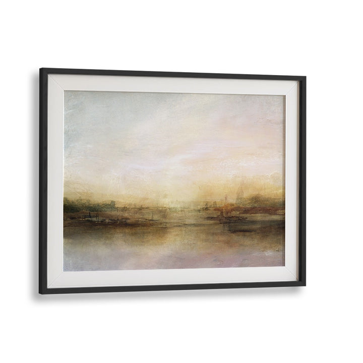 Serene EVENING RIVER, ABSTRACT PAINTINGS showcasing tranquil water hues, perfect for elevating your space.