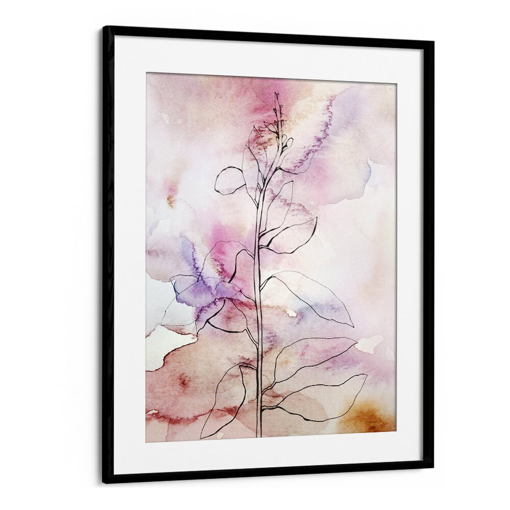 Whisper Petals II, floral flower paintings showcase delicate line art with soft pastel tones, perfect for home décor.