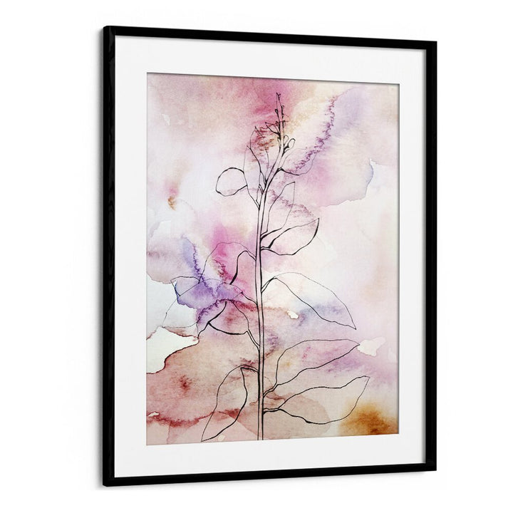 Whisper Petals II, floral flower paintings showcase delicate line art with soft pastel tones, perfect for home décor.