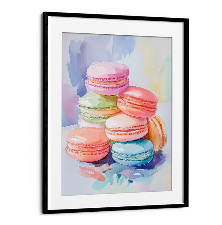 Delight in the COLORFUL MACARON, BAR artwork, showcasing vibrant French confections perfect for any dessert lover.