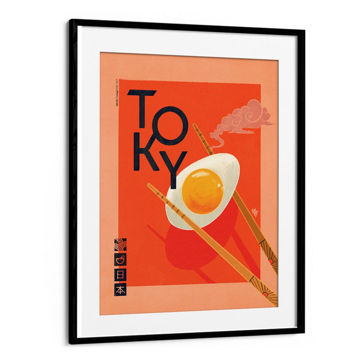 Sleek TOKYO E, JAPANESE PAINTINGS featuring vibrant egg and chopsticks design, perfect for modern decor.