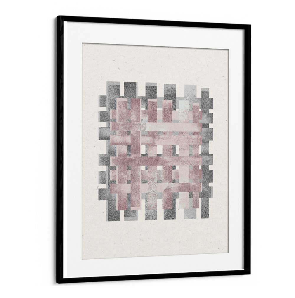 Framed PATTERN NO.1, ABSTRACT PAINTINGS showcases modern design with bold colors, enhancing any living space beautifully.