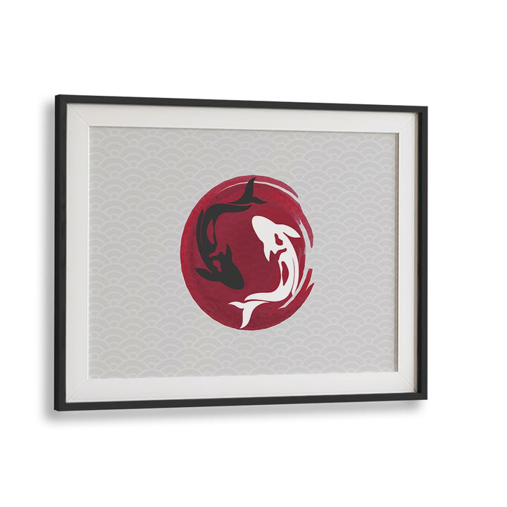 Elegant KOI LOVE II, JAPANESE PAINTINGS features serene koi fish symbolizing love and perseverance, perfect for tranquility.
