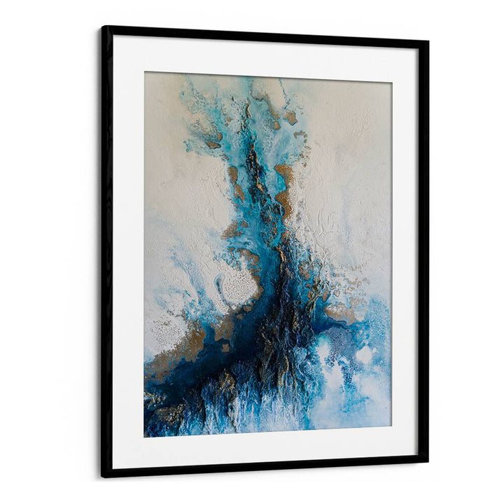 Mesmerizing COASTAL RELEASE, ABSTRACT PAINTINGS featuring vibrant blues and golds to transform your space beautifully.