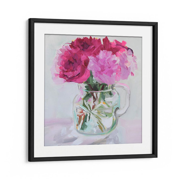 Stunning PRETTY IN PINK, FLORAL FLOWER PAINTINGS featuring vibrant blooms in a charming vase, perfect for home decor.