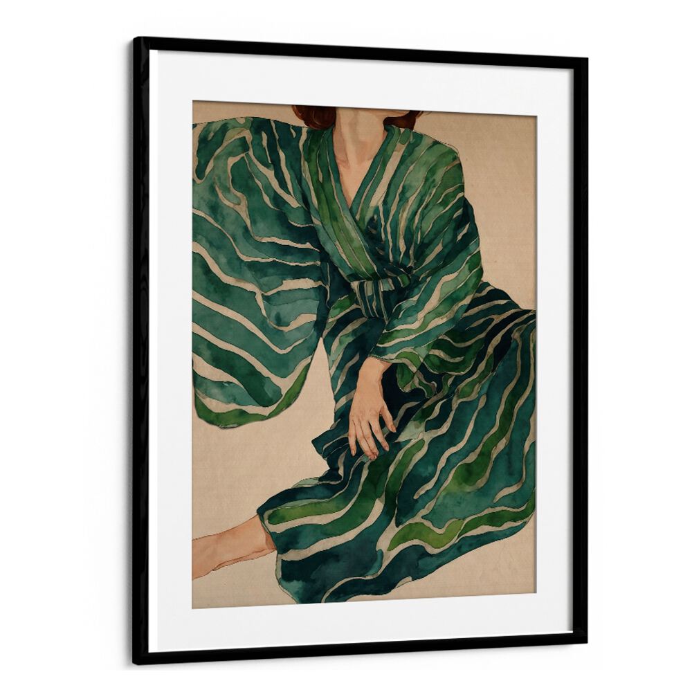 Stylish depiction of FIGURATIVE WOMAN NO.II, PORTRAITS, showcasing vibrant colors and femininity for your art collection.