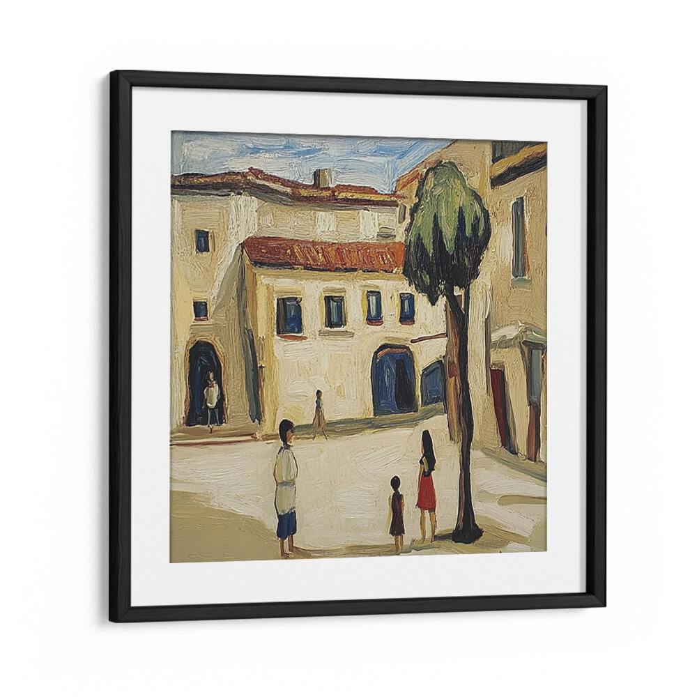 Stylish urban art featuring a lively STREET SCENE V, perfect for enhancing modern streetwear aesthetics.