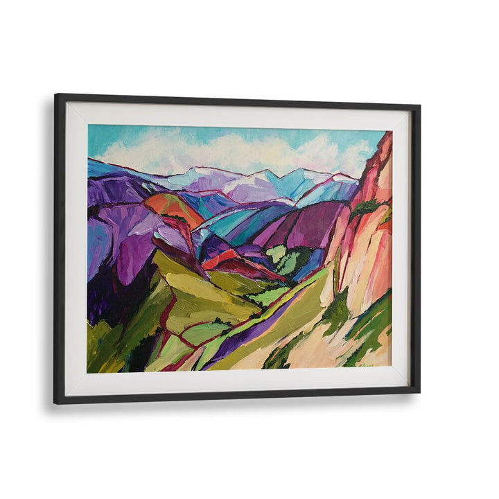 HIKING IN THE SWISS ALPS , LANDSCAPE PAINTINGS