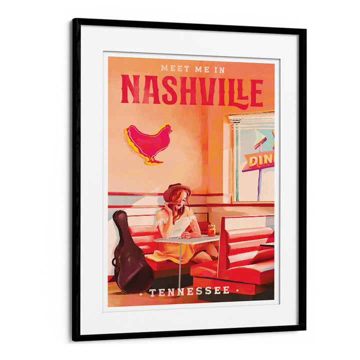 NASHVILLE TENNESSEE REDHEAD MUSIC POSTER BY THE WHISKEY GINGER , WOMEN ILLUSTRATION PAINTINGS