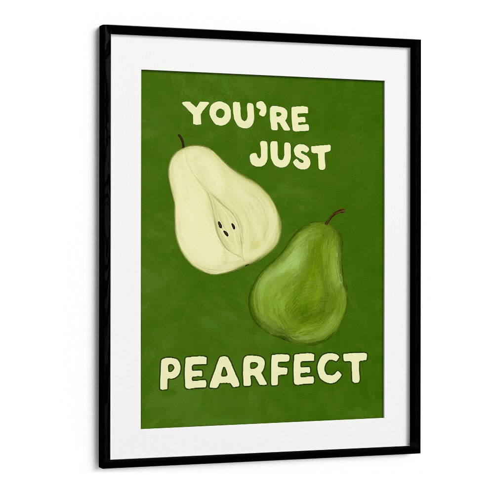 Whimsical PEARFECT , KITCHEN POSTERS featuring two pears and a playful message for a charming kitchen decor.