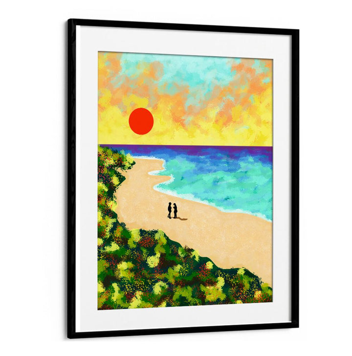 Vibrant GOLDEN GLOW, LANDSCAPE PAINTINGS capture a serene beach scene, perfect for enhancing your decor.