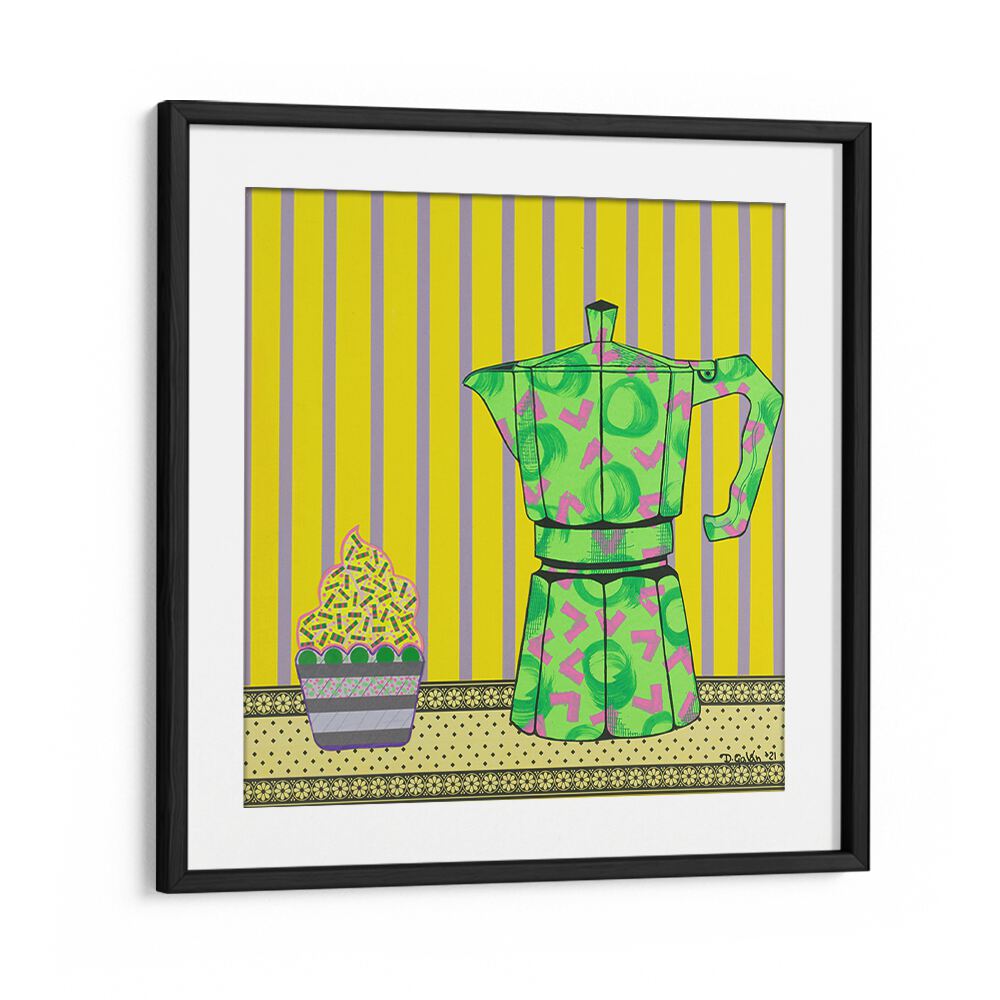 Colorful CAFETERA A CUPCAKE, KITCHEN POSTERS featuring a vibrant coffee maker and cupcake design, perfect for your kitchen decor.