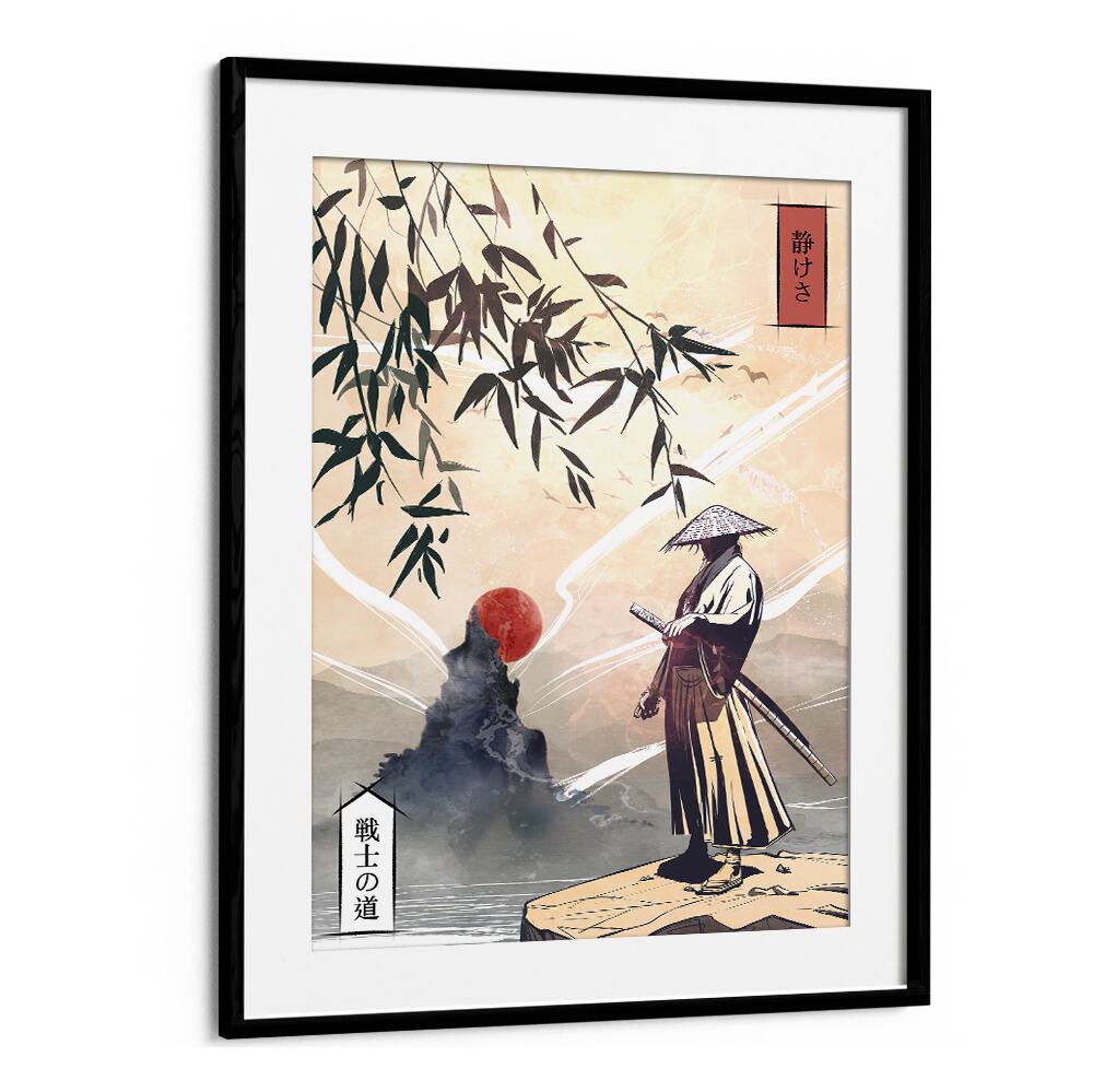 Stunning KODOKU, JAPANESE PAINTINGS featuring a serene samurai landscape, perfect for any art lover's collection.