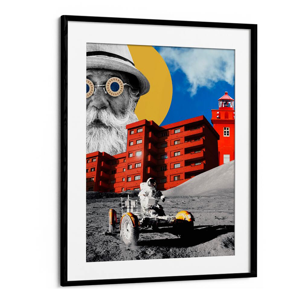 Surreal art print featuring a whimsical scene with a vintage figure, perfect for your UNIVERSE, SURREAL ART PRINTS collection.