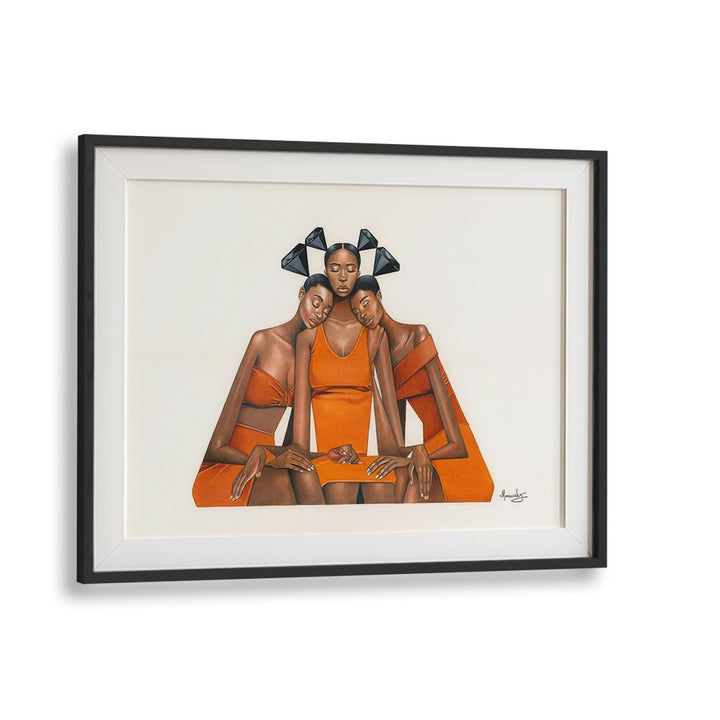 Elegant BLACKDIAMOND(SISTERHOOD), AFRICAN ART PAINTINGS showcase unity and strength through striking visuals.