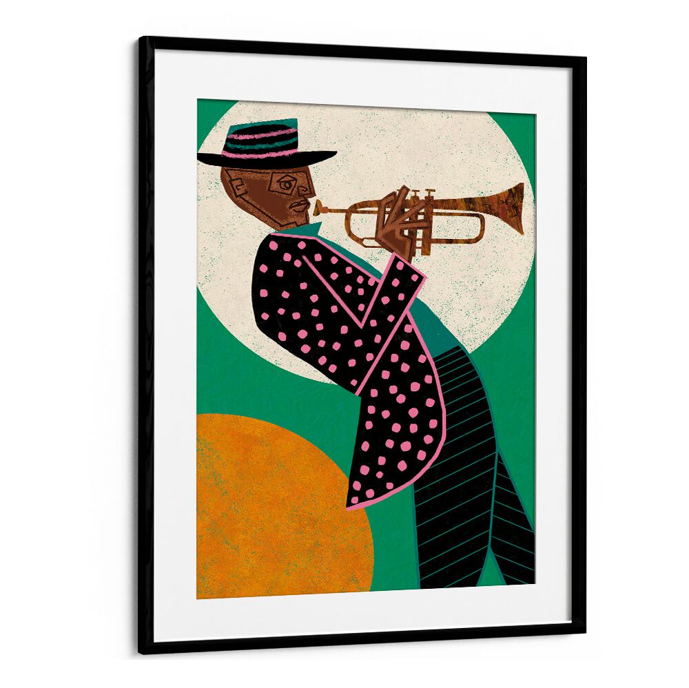 Stylish MUSICIAN GUY I movie poster featuring a trumpet player, perfect for music lovers and artists.