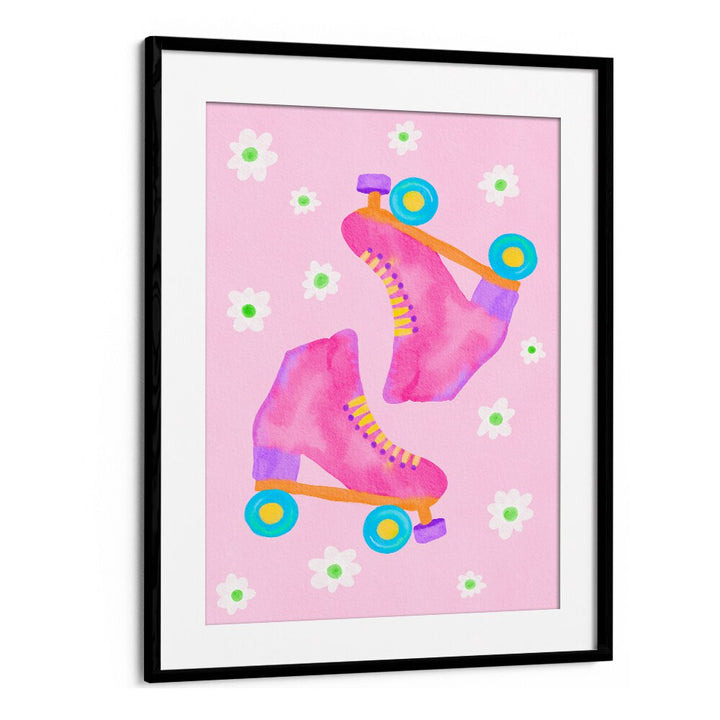 ROLLER SKATES PINK BY BAROO BLOOM , WALL ART PRINTS