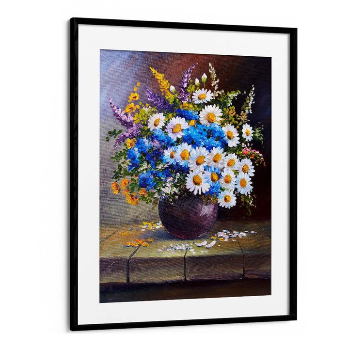 Sprouting Joy Vintage European Paintings in Black Frame With Mount