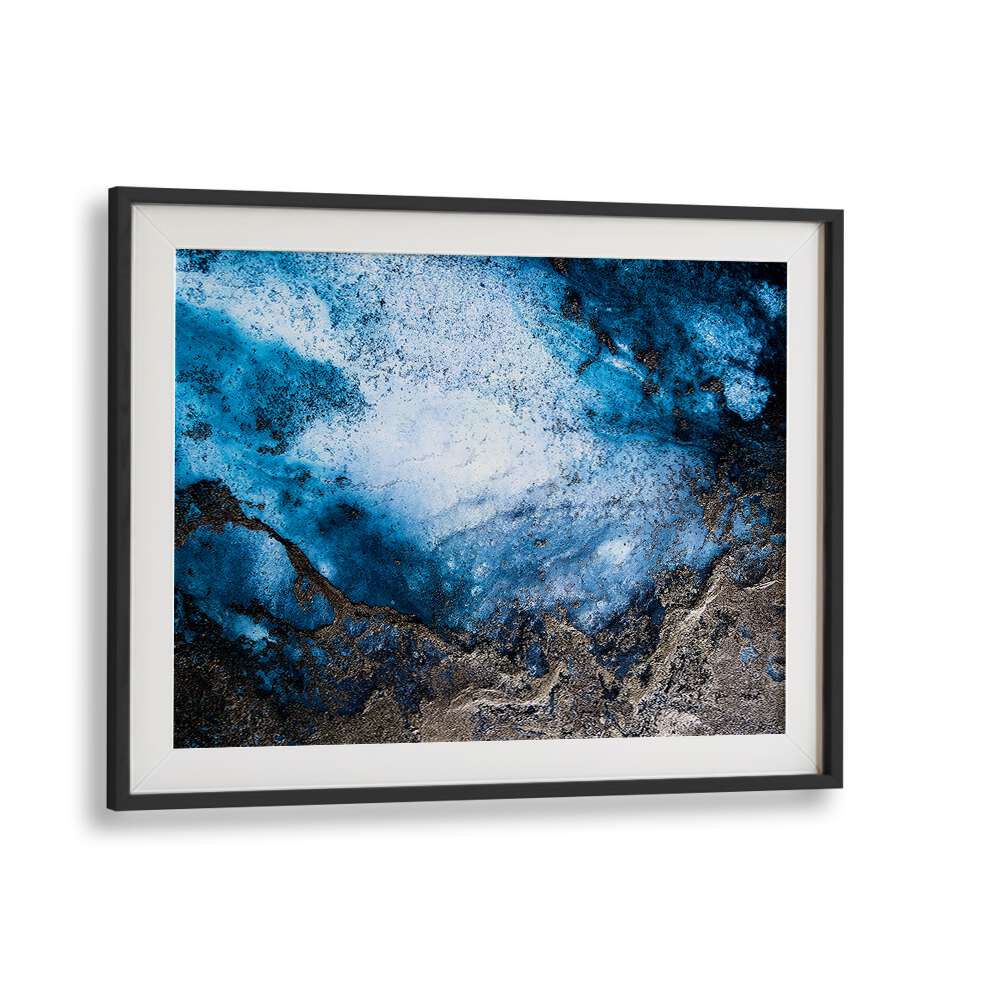 Transform your space with Oceanic Connecting, Abstract Paintings featuring vibrant blues and gold tones. Perfect for any room.