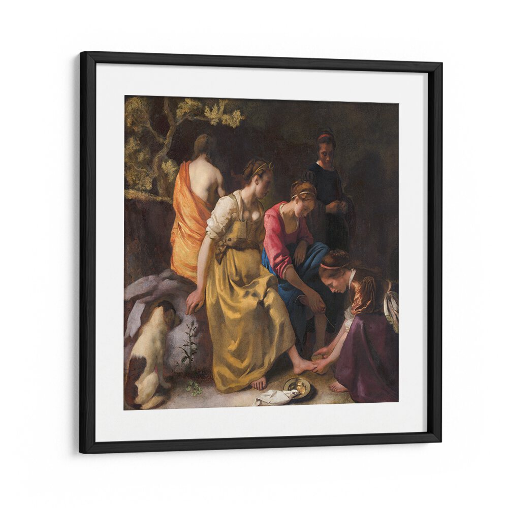 DIANA AND HER NYMPHS (CA. 1653–1654)  BY JOHANNES VERMEER, VINTAGE PAINTINGS