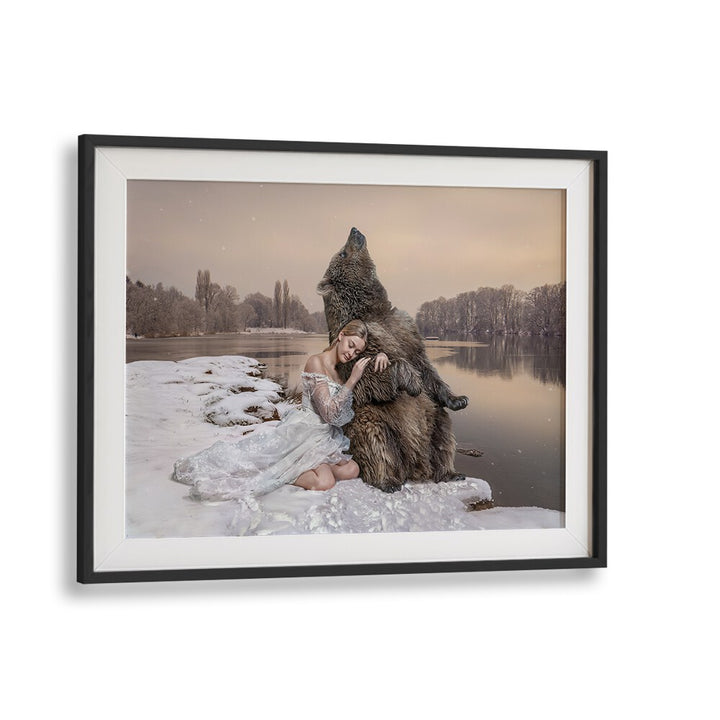 Surreal CUDDLING BEAR, PHOTOGRAPHY PRINTS blend whimsy and artistry, perfect for enchanting home decor.