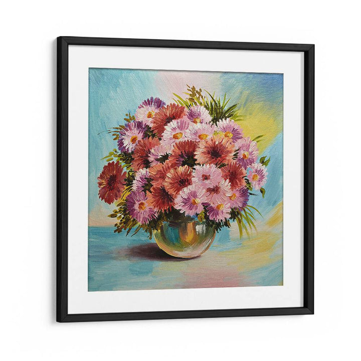 Floral Duets iii Vintage European Paintings in Black Frame With Mount