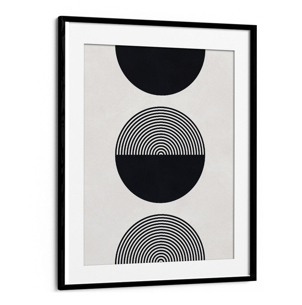 Elegant black and white design featuring circles and lines, perfect for any space, from SHAPES XI, GEOMETRIC ART PRINTS.