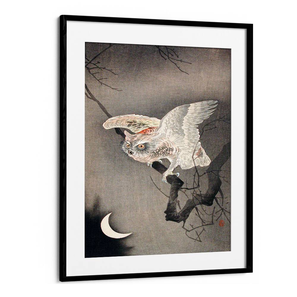 SCOPS OWL IN MOONLIGHT  , JAPANESE PAINTINGS , JAPANESE ART PRINTS