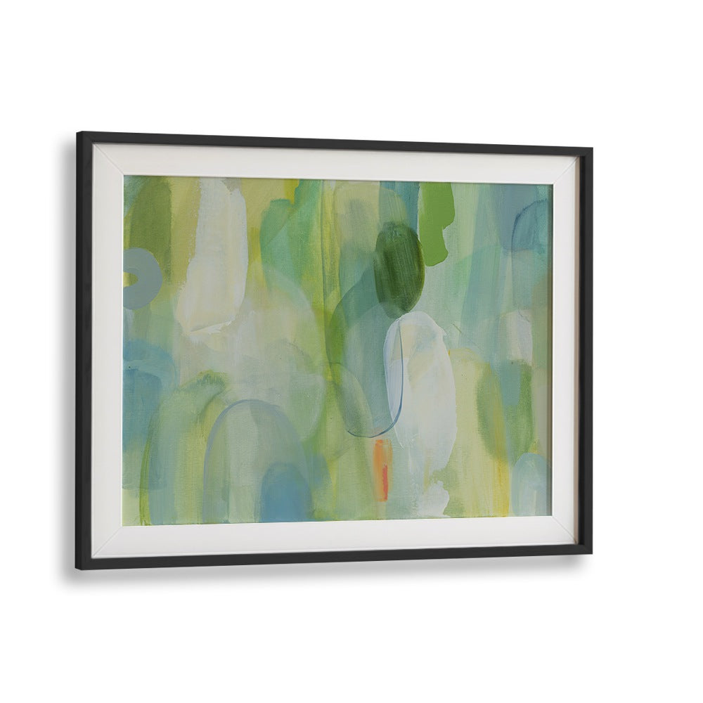 Vibrant GREEN BLUE ABSTRACT painting showcasing dynamic brush strokes, perfect for modern decor. Ideal for art enthusiasts.