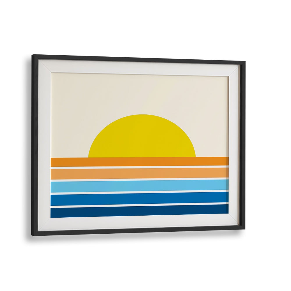 RETRO BEACH I , LANDSCAPE ART PRINTS , LANDSCAPE PAINTINGS